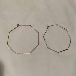 Gold plated octagon hoops